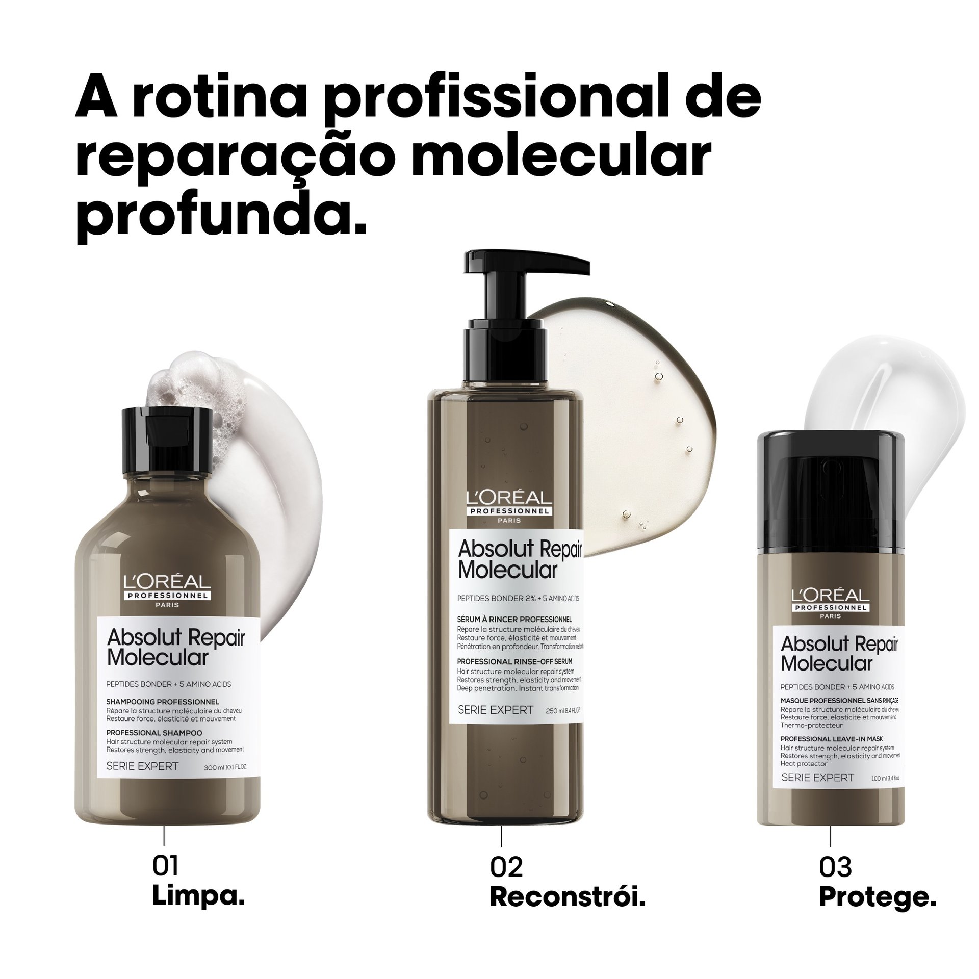 Rotina completa com leave-in Absolut Repair Molecular