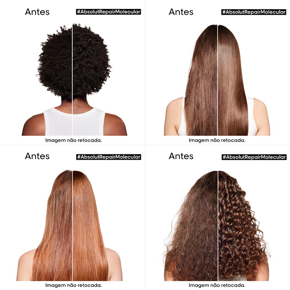 Confira o antes e depois do pré-tratamento Absolut Repair Molecular