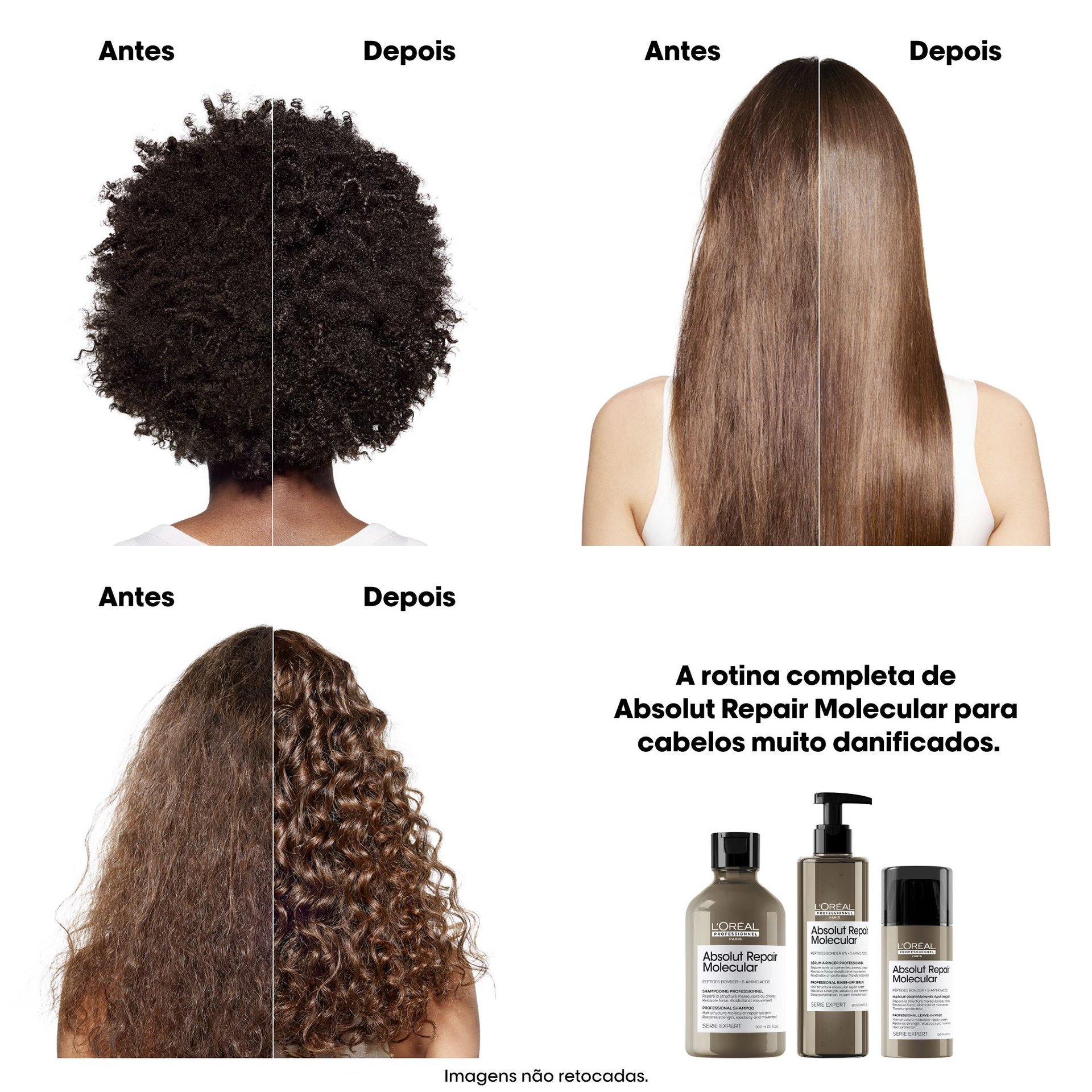 Antes e depois do sérum Absolut Repair Molecular