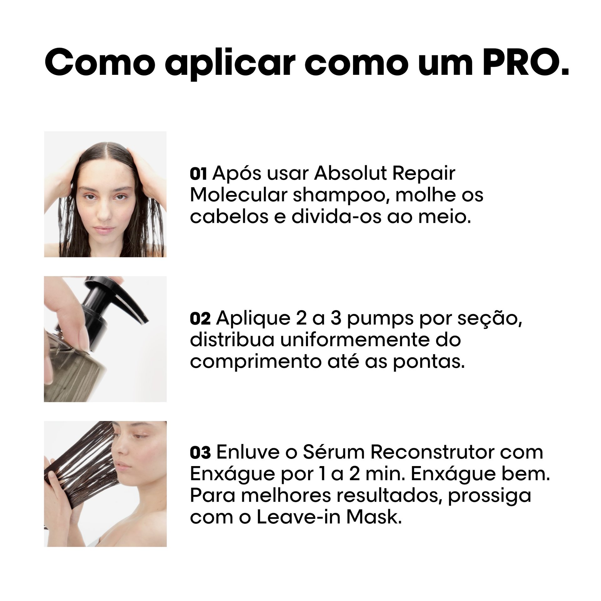 Como usar o sérum com aminoácidos Absolut Repair Molecular L’Oréal Professionnel