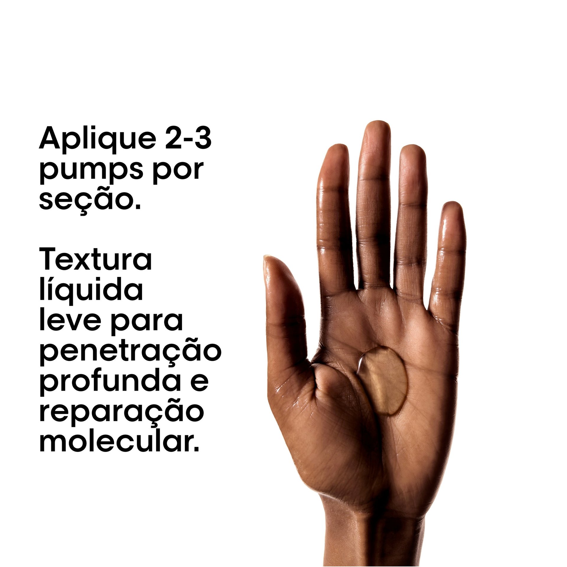 Quantidade recomendada do sérum Absolut Repair Molecular L’Oréal Professionnel
