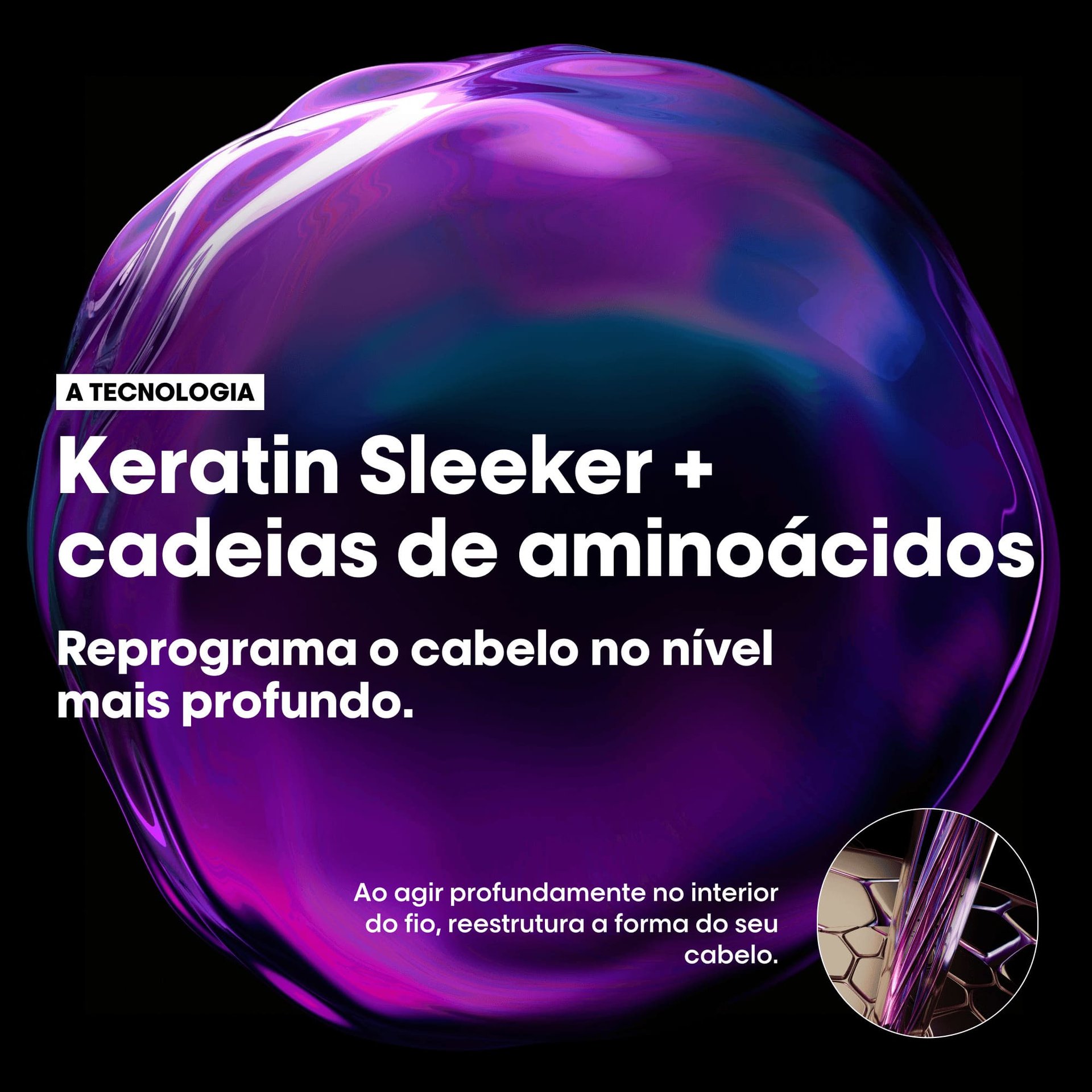 Máscara com aminoácidos e Keratin Sleeker 