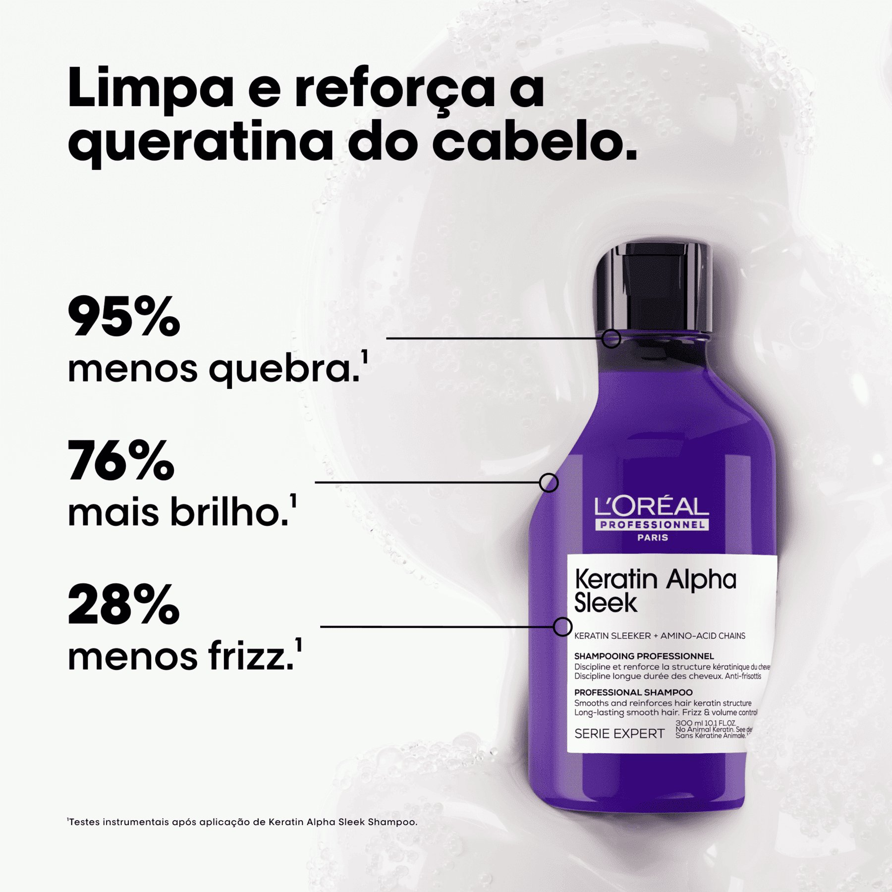 Shampoo para frizz Keratin Alpha Sleek 
