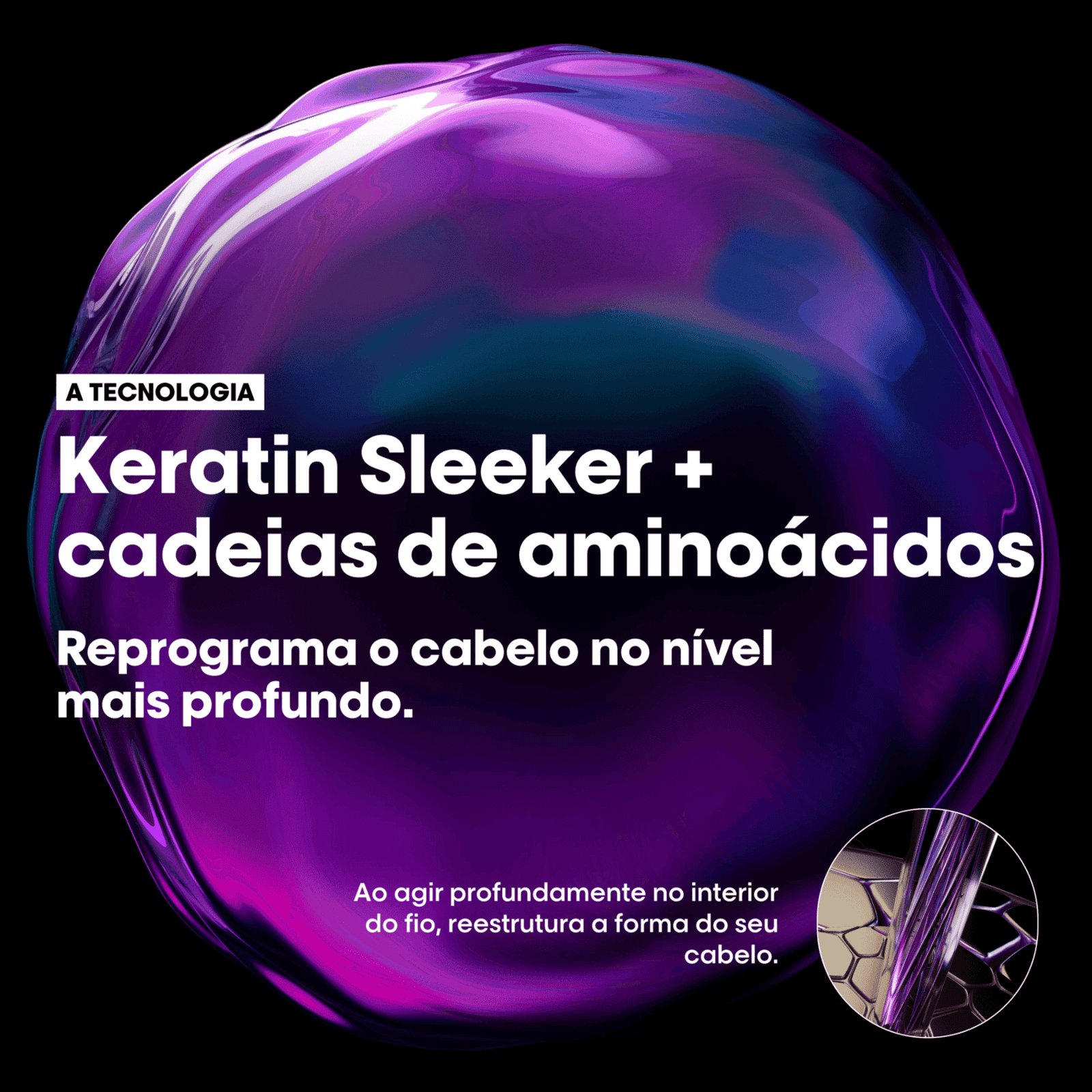 Shampoo com aminoácidos e Keratin Sleeker 