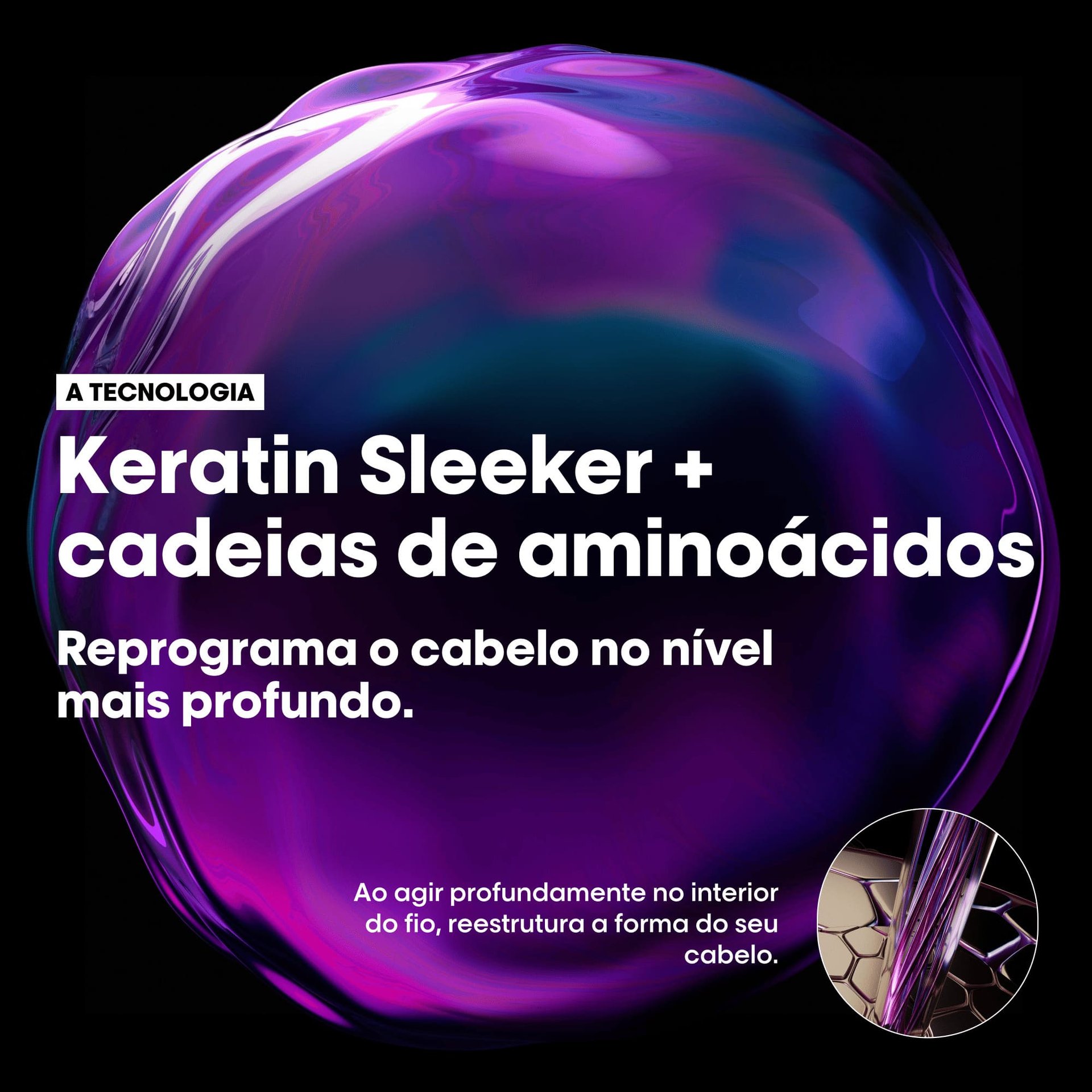  Tratamento com aminoácidos e Keratin Sleeker 