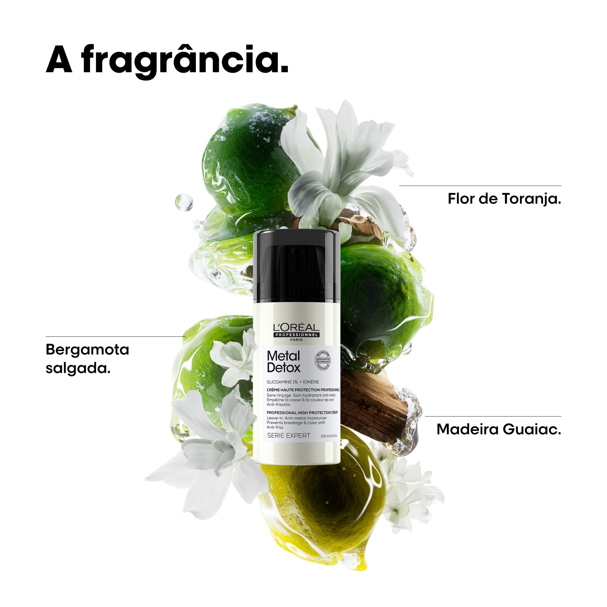 Fragrância do creme leave-in Metal Detox L’Oréal Professionnel para cabelos com quebra