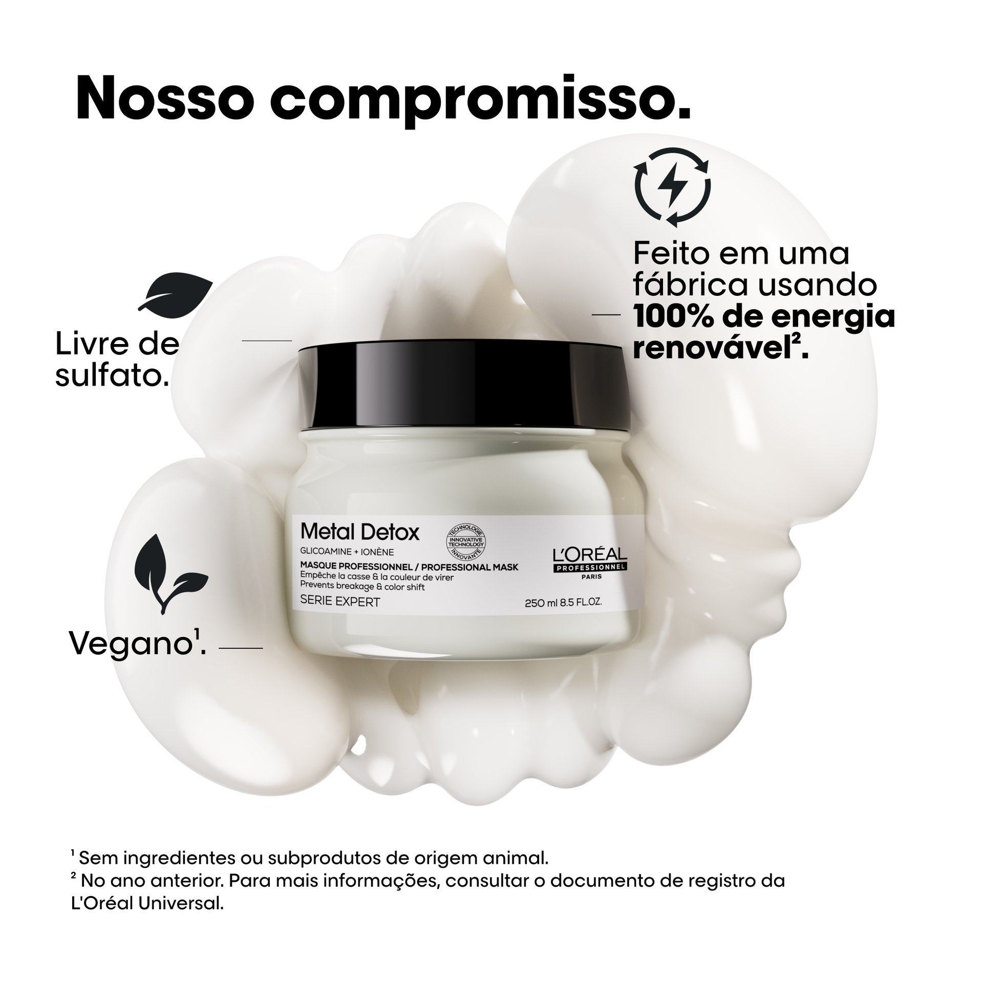 Máscara antiquebra Metal Detox para fortalecer os cabelos