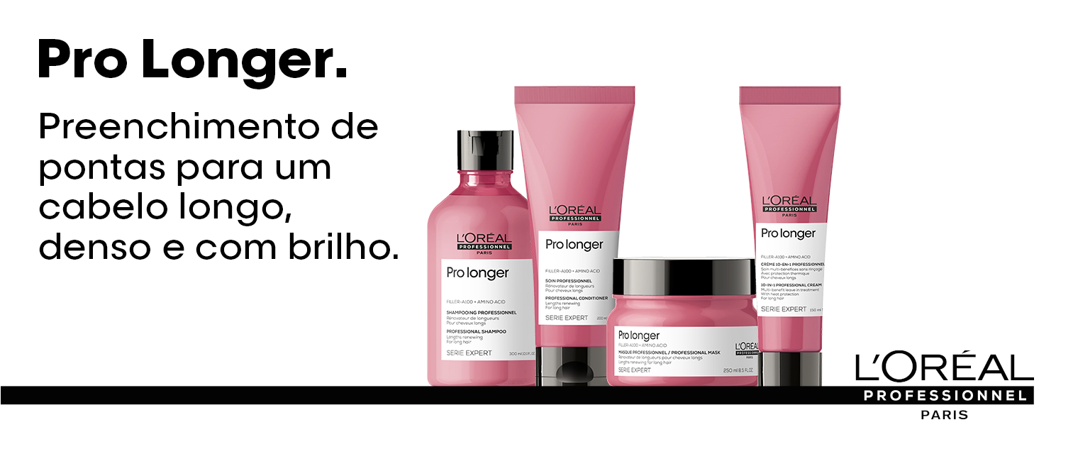Linha Pro Longer: Preenchimento de pontas para um cabelo longo, denso e com brilho.