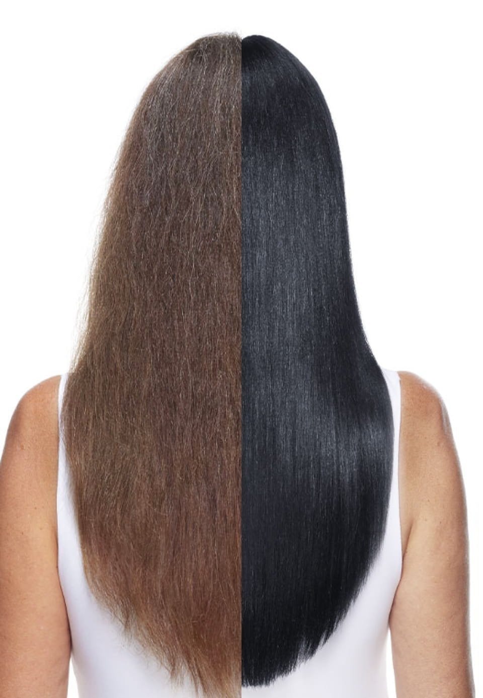 Antes e depois, preto profundo.