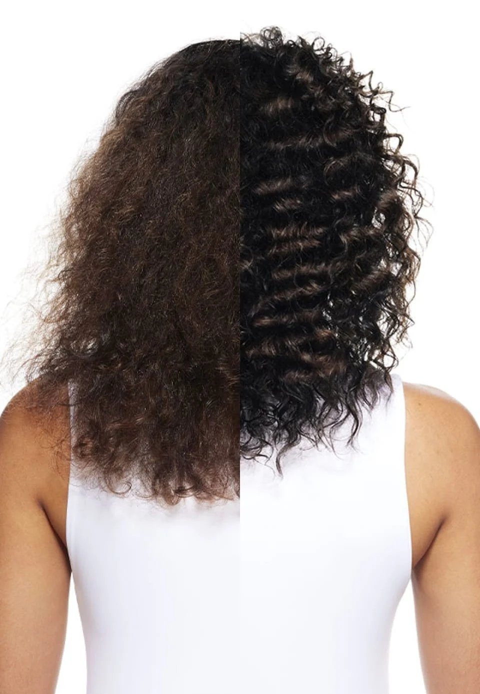 Antes e depois, castanho luminoso.