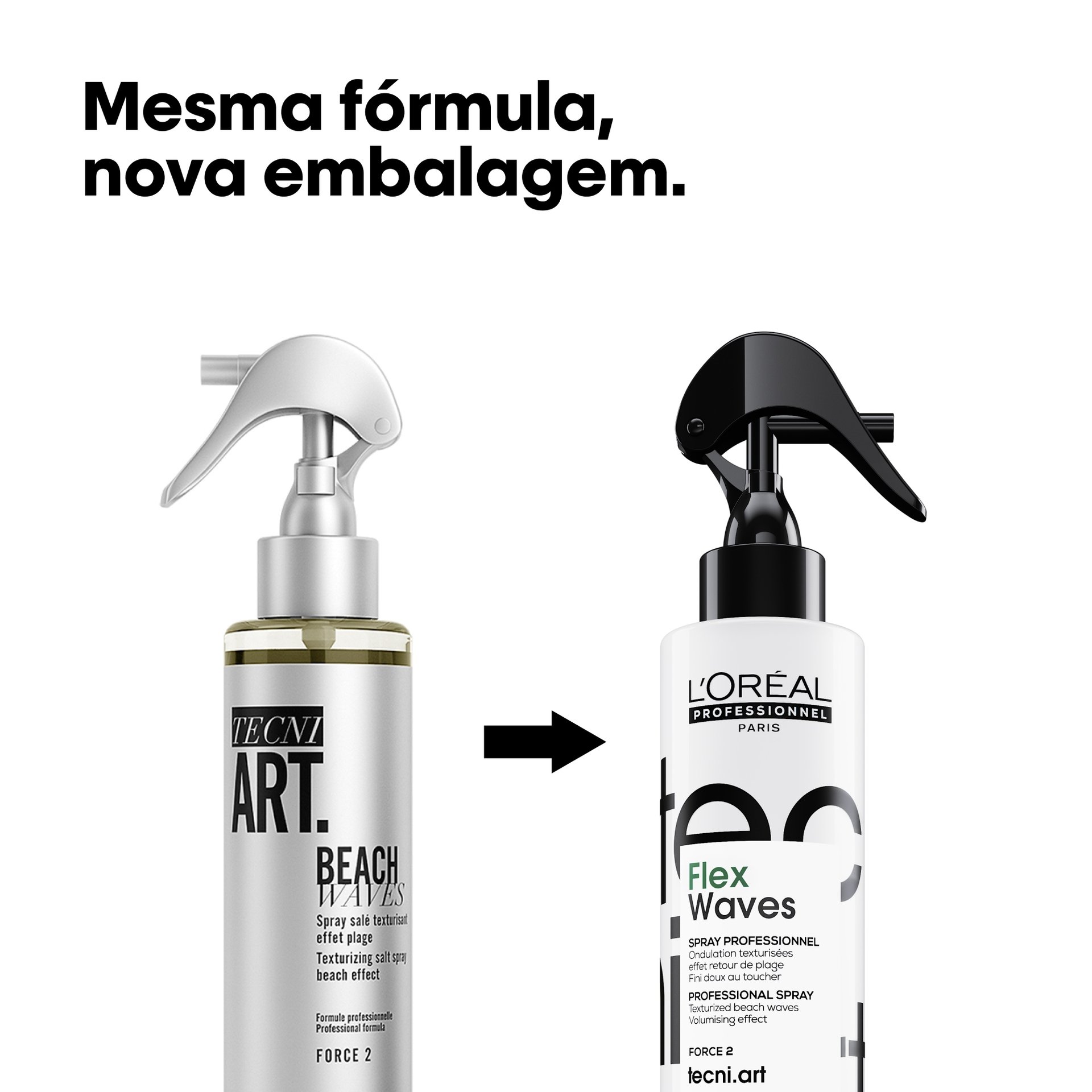 Mesma fórmula, nova embalagem.