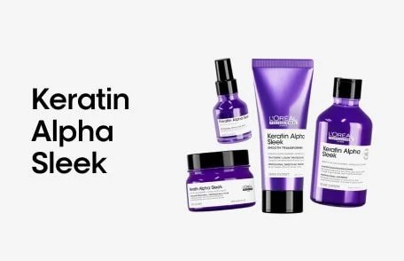 Linha Keratin Alpha Sleek.